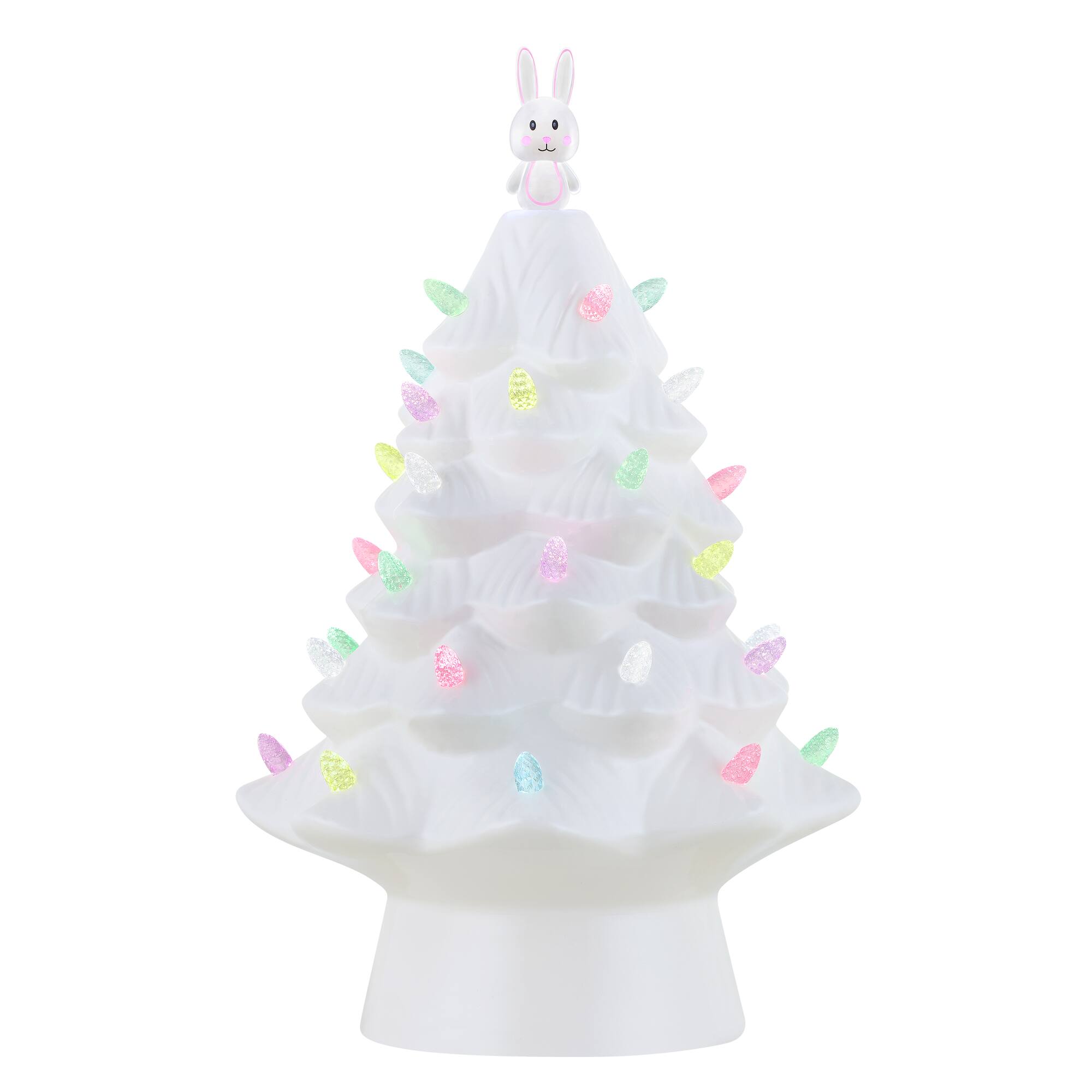 Mr. Cottontail White 13" Ceramic Easter Bunny Tree